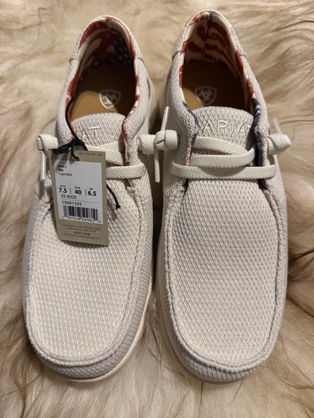Ariat Men’s Cream Knit Slip-On Loafers